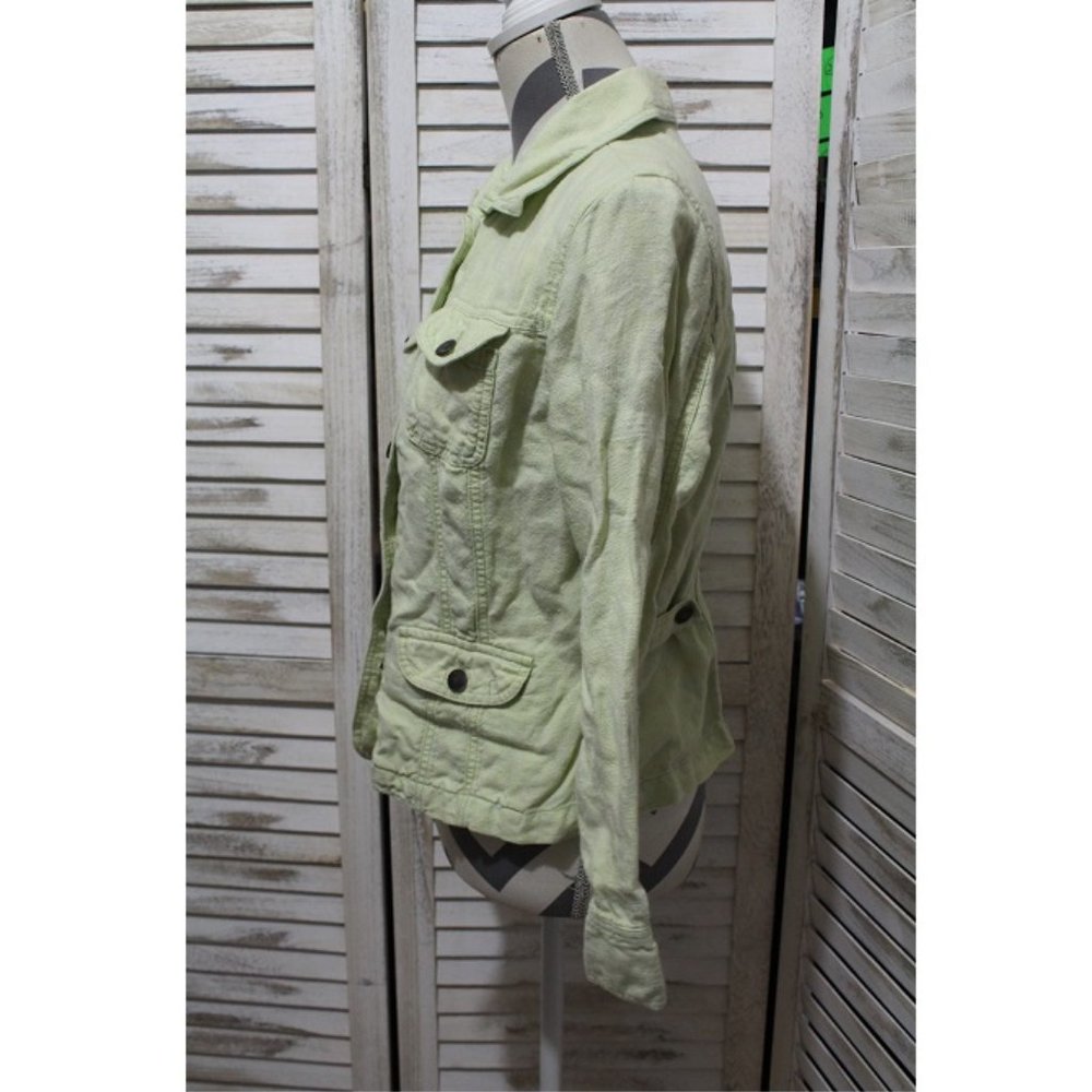 J. Jill 100% Linen green light jacket(684) - Picture 5 of 7